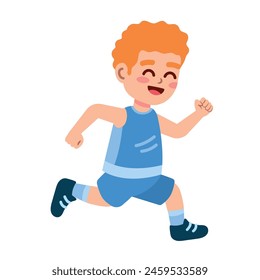 runner boy cartoon isolated design