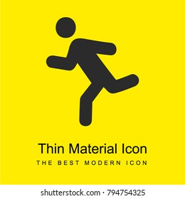 Runner  bright yellow material minimal icon or logo design