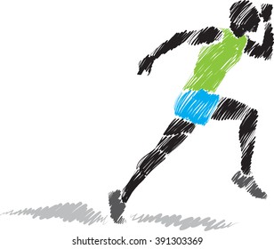 runner brush illustration