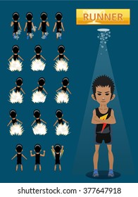 Runner character design and raced to the scene. Concept for the game and illustration.