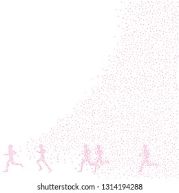 Runner and cherry blossom petals