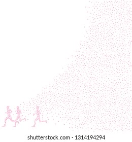 Runner and cherry blossom petals