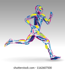 runner colorful vector illustration