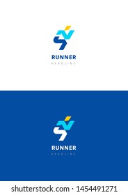 Runner corporation company logo template.