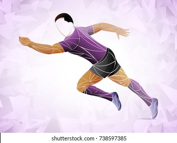 Runner is a dark-skinned, runner, jogging, sprinter, Athlete vector