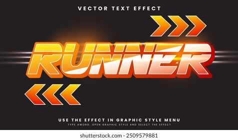 Modelo de efeito de texto editável Runner com estilo de texto Sport e Champion