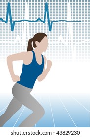 Runner with EKG - easily editable, no masks, no meshes