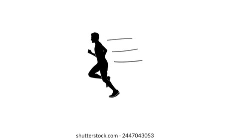 runner emblem, black isolated silhouette