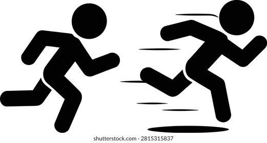 Runner falling down while another person runs ahead