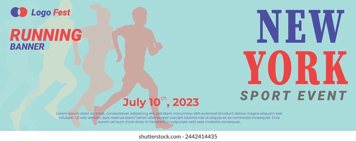 Runner feet fast running sneakers city silhouette bright colors contrast marathon running event club advertising banner web flyer flyer sporting event achievement success