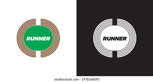 runner field logo, simple logo for company and brand