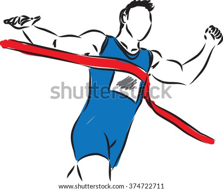 RUNNER AT THE FINISH LINE illustration