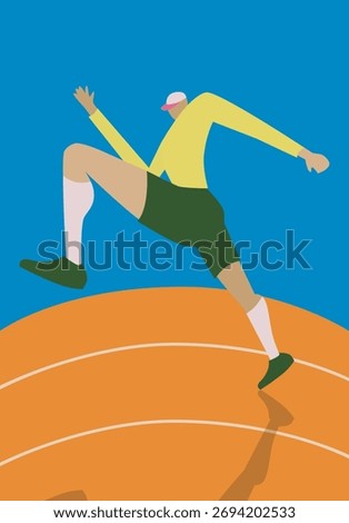 Runner fisheye dynamic illustration vector 