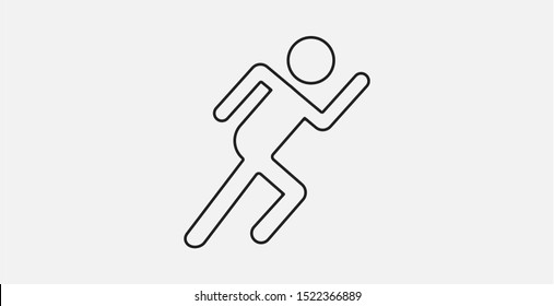 Runner flat icon. Running man vector silhouette. Run concept. Sprinter