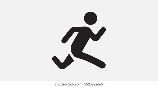 Runner flat icon. Running man vector silhouette. Run concept. Sprinter