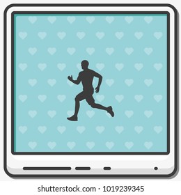 Runner flat vector icon. Man run marathon silhouette.