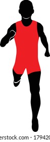 Runner in front view vector illustration