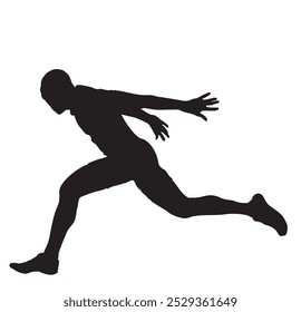 runner full isolated silhouette on white