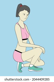 Runner Girl posiert auf der Laufstrecke.