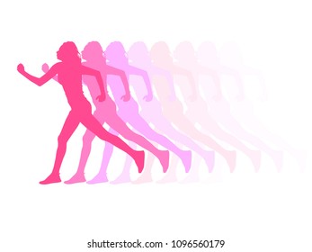 Runner girl silhouette. Vector