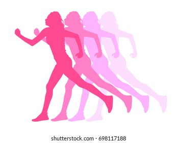 Runner girl silhouette. Vector