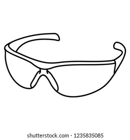 Runner glasses. Vector flat outline icon illustration isolated on white background.