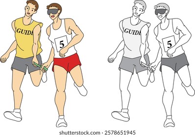 Runner and guide runner illustration set