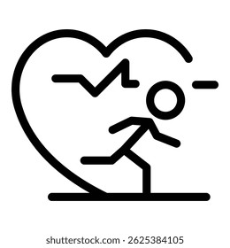 Runner heart rate icon. Outline Runner heart rate vector icon for web design isolated on white background