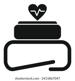 Runner heart rate icon simple vector. Sport smartwatch. Fitness health