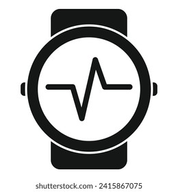 Icono de reloj de frecuencia cardíaca del ejecutor vector simple. Aplicación digital. Deporte de entrenamiento