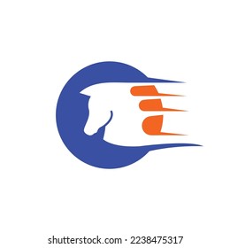 runner horse icon vector concept design illustration web