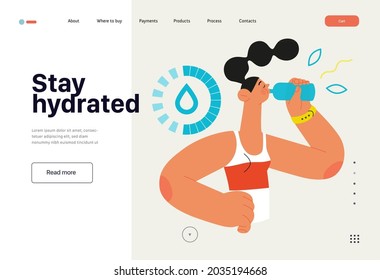 Runner - Hydration, A Young Woman Drinking Water, Website Template