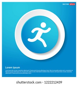 Runner Icon Abstract Blue Web Sticker Button - Free vector icon