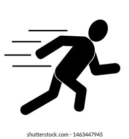 runner icon. fast run icon, running icon vector   runner symbol design.  runner concept. athletics, marathon, summer sport, run icon isolated on white background.