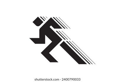 Runner icon isolated on white background. Running man symbol