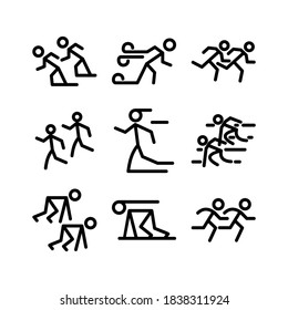 Symbol oder Logo eines Läufers, einzelne Zeichen, Vektorgrafik - Sammlung von hochwertigen Vektorsymbol in schwarzem Stil
