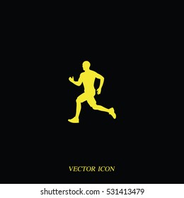 Runner icon. Man run marathon silhouette.