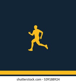 Runner icon. Man run marathon silhouette.