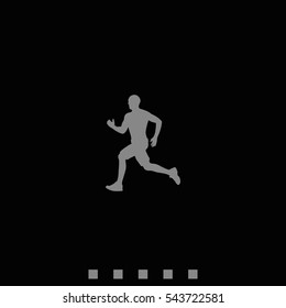 Runner icon. Man run marathon silhouette.