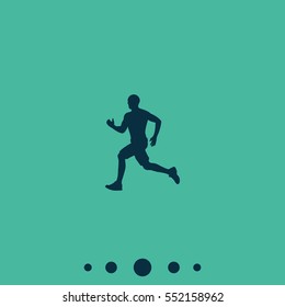 Runner icon. Man run marathon silhouette.