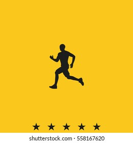 Runner icon. Man run marathon silhouette.