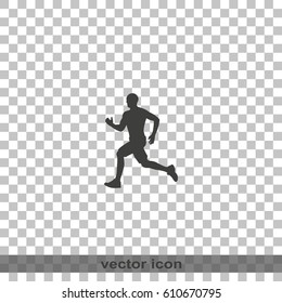 Runner icon. Man run marathon silhouette.