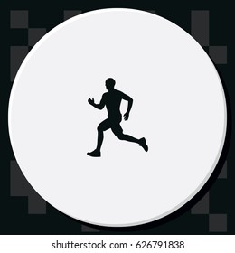 Runner icon. Man run marathon silhouette.