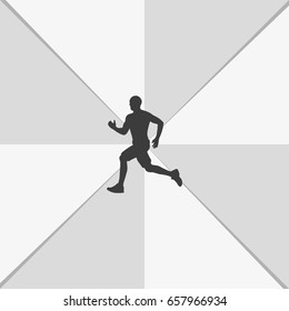 Runner icon. Man run marathon silhouette.
