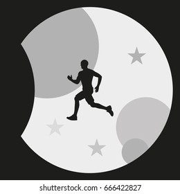 Runner icon. Man run marathon silhouette.