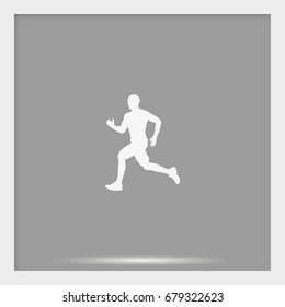 Runner Icon. Man Run Marathon Silhouette.