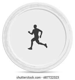 Runner icon. Man run marathon silhouette. Athlete simple flat illustration.