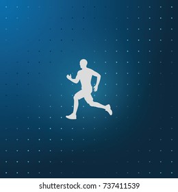 Runner icon. Man run marathon silhouette.