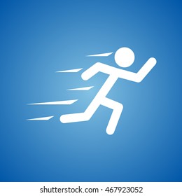 Runner Icon on blue color.