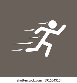  Runner Icon on Dark Gray Color. Eps-10.